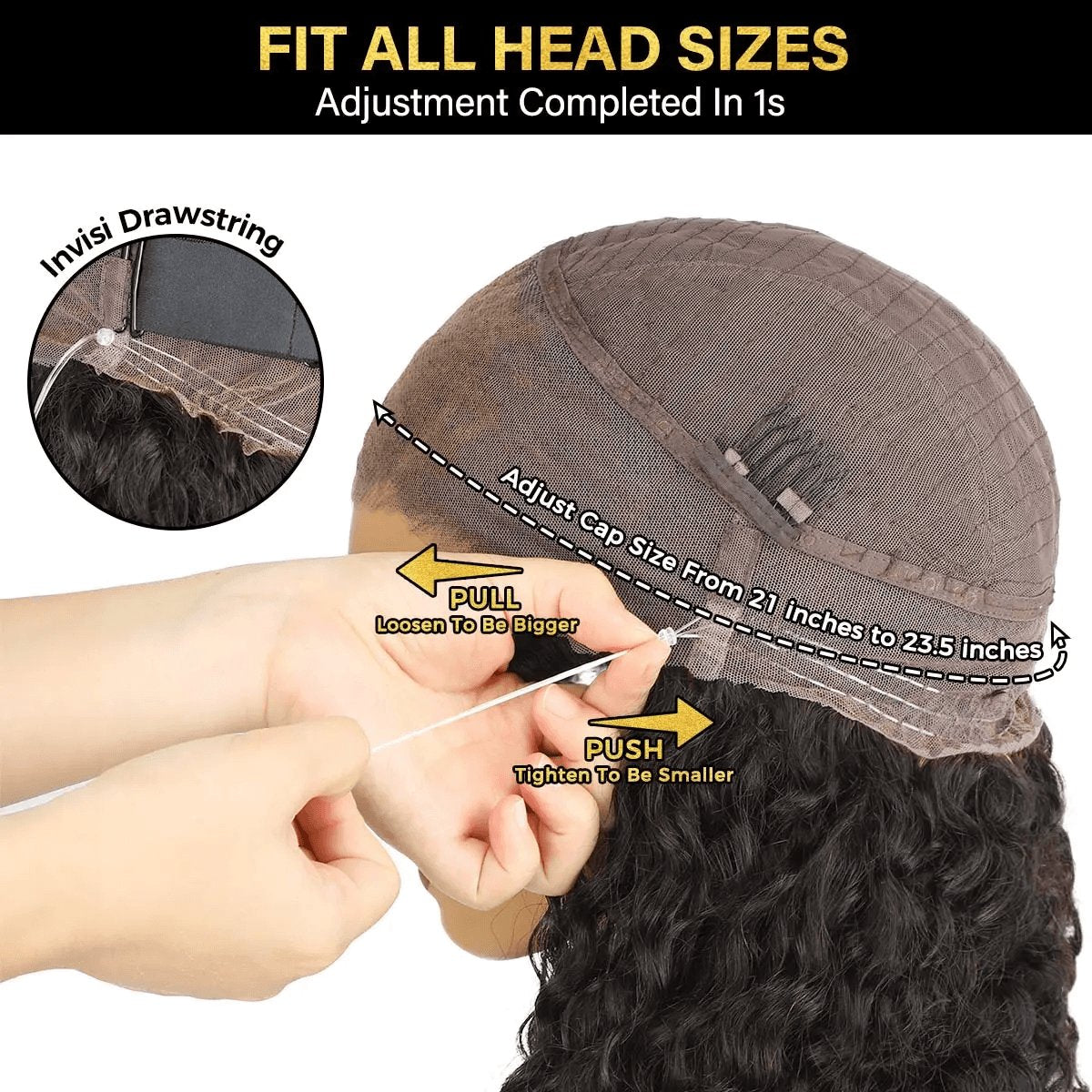 [360 Glueless Wig] OQ HAIR Pre-Cut Lace Kinky Straight 360 Full Lace Frontal Glueless Wig with Invisi Drawstring Pre Plucked Human Hair Wig #Summervibes