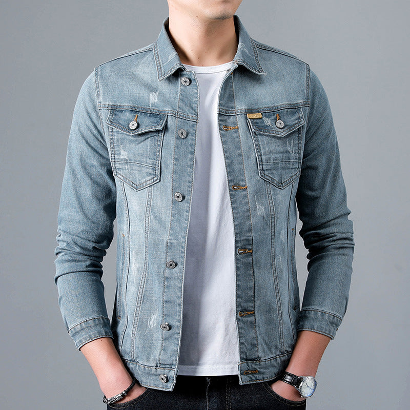 Fashion Men'S Simple Lapel Denim Jacket