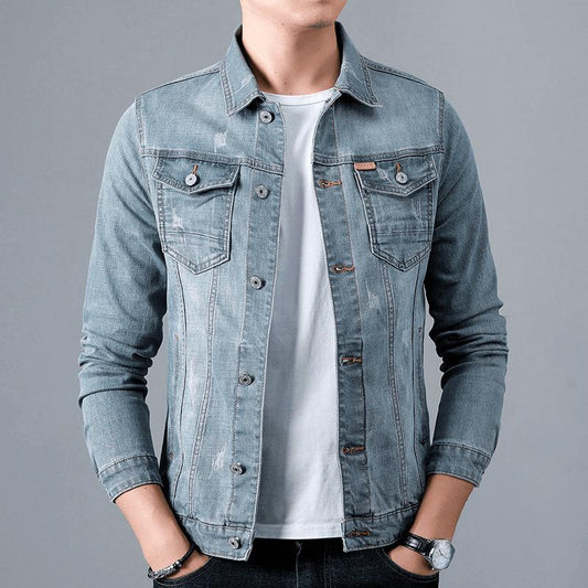 Fashion Men'S Simple Lapel Denim Jacket