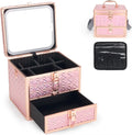 Professional Makeup Train Case with Mirror & Adjustable Dividers