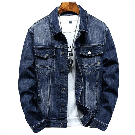 Denim Jacket Men'S Workwear Jacket plus Size Fat