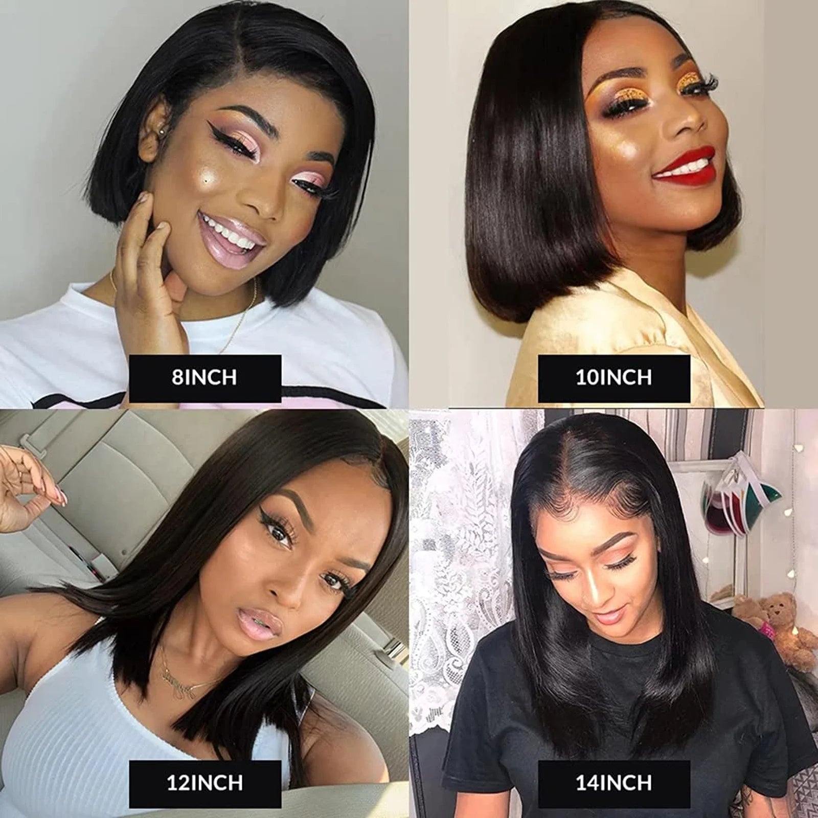 13x4 HD Transparent Lace Front Human Hair Wig Pre-Plucked Glueless