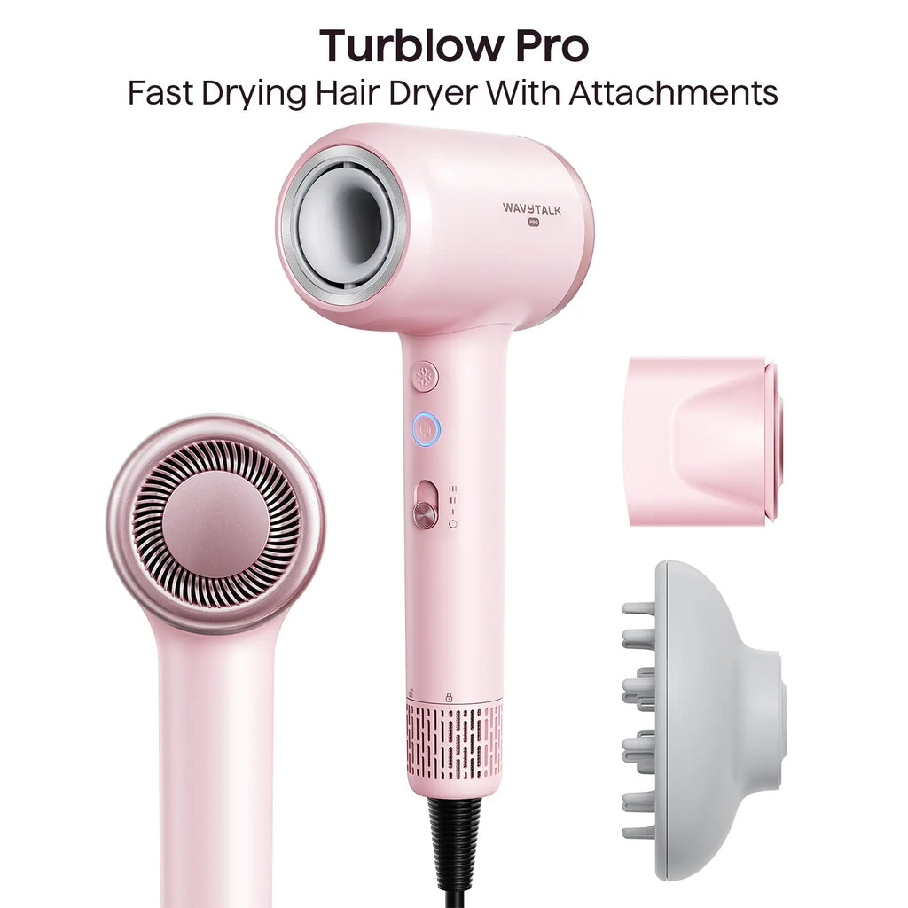 Wavytalk Turblow Pro Hair Dryer – 110,000 RPM Brushless Fast Drying Blow Dryer with Negative Ions, 3 Heat & Speed Settings