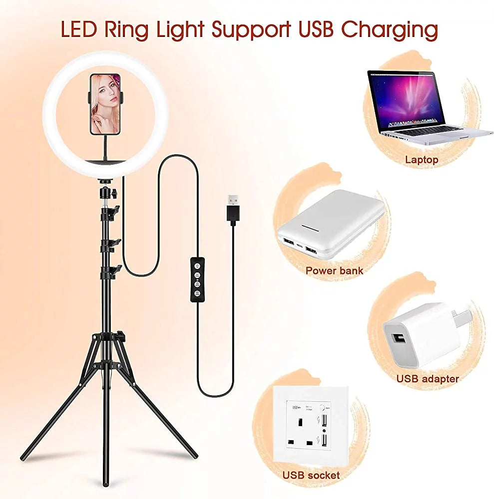 13-Inch RGB Ring Light with Tripod Stand & Phone Holder for Streaming