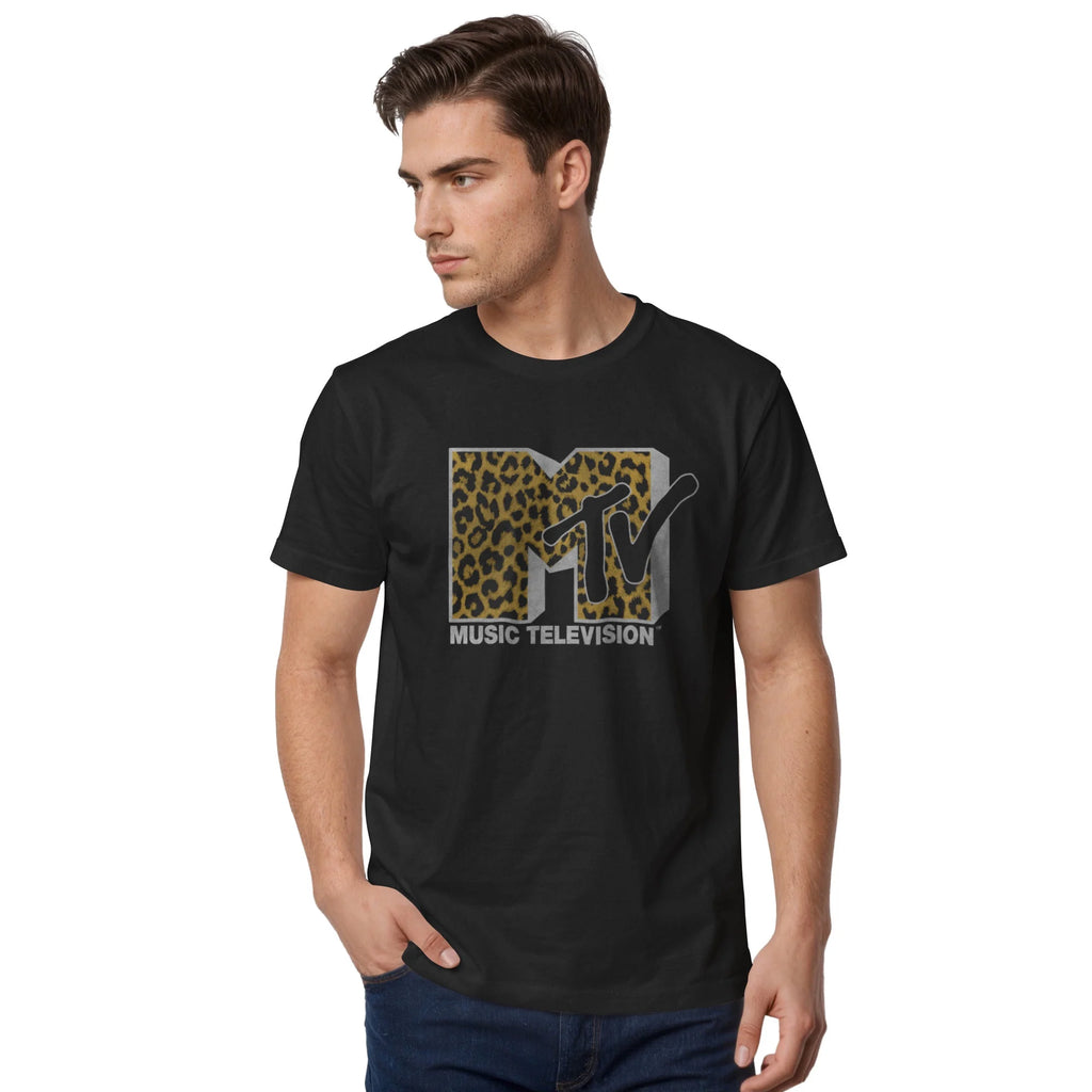 Men'S Cheetah Print Logo T-Shirt