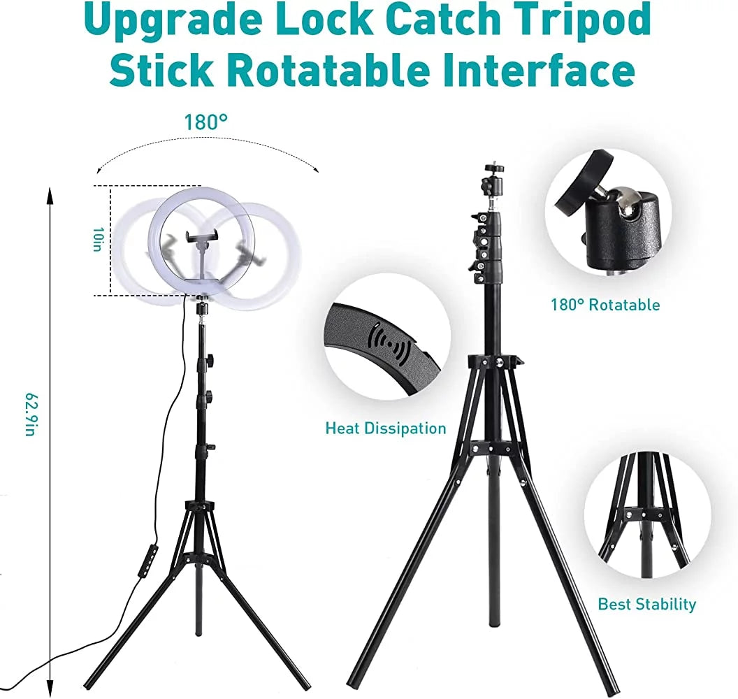 13-Inch RGB Ring Light with Tripod Stand & Phone Holder for Streaming