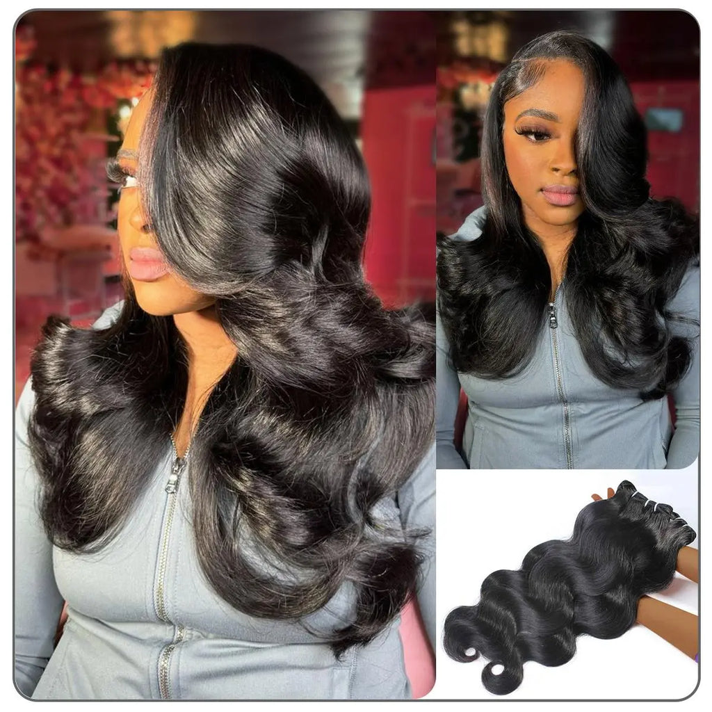 [Wequeen] Budget Friendly 10A Grade 12"-30" Brazilian Virgin 100% Human Hair Body Wave Burmese Curly Straight Deep Wavy Quick Weave Sew In/Glue in Viral Hair Bundles Real Hair Extensions