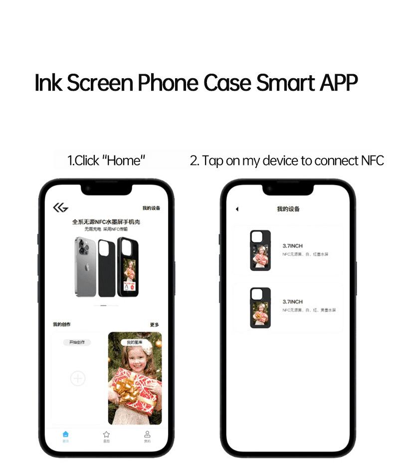 E-Ink Smart Phone Case – Customizable Digital Display Protective Case for iPhone