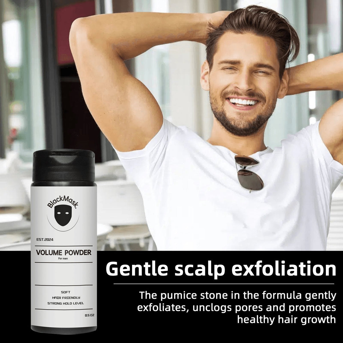 Blacksmak Hair Styling Powder for Men, Strong Hold, Volume & Texture