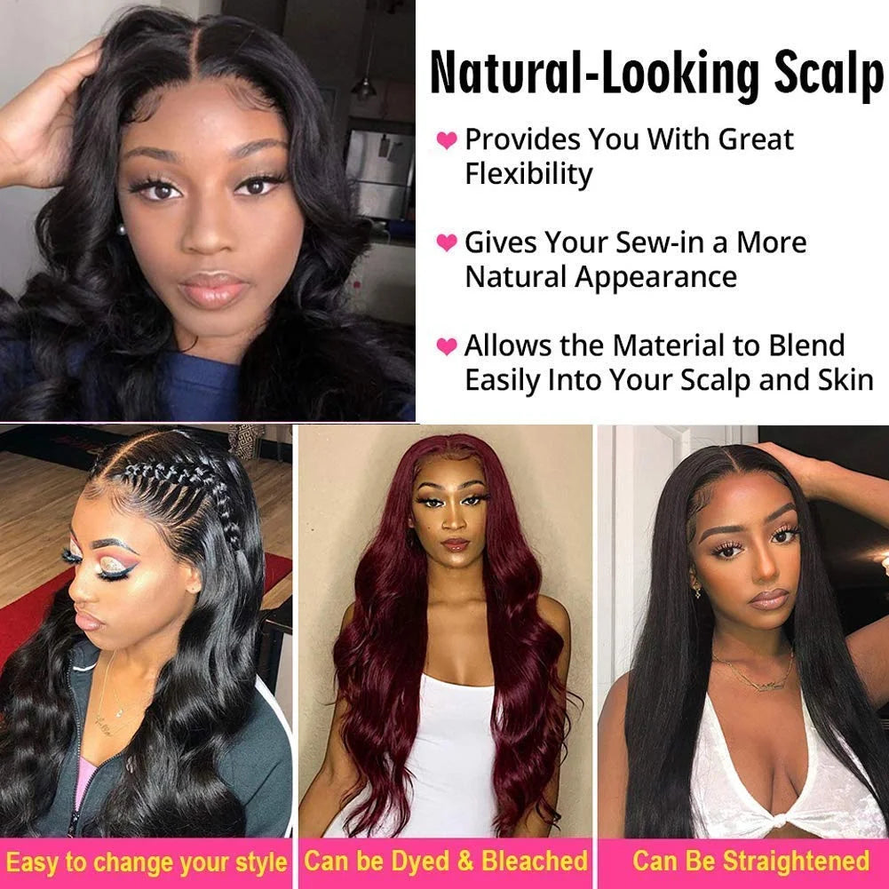 Body Wave 13x4 HD Lace Front Human Hair Wig Glueless 28 Inch 150%