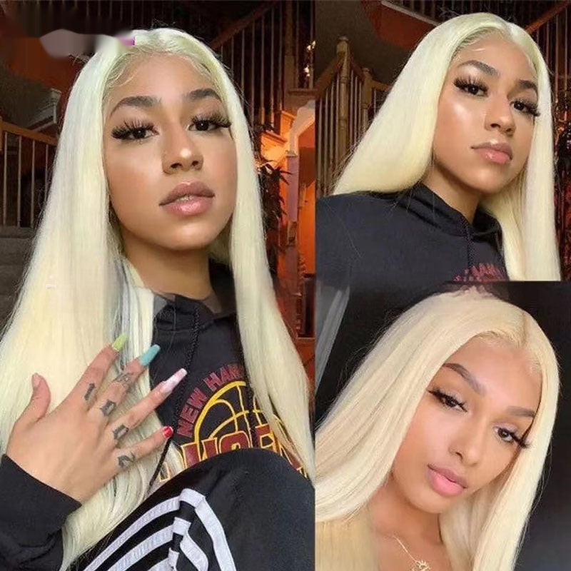 Real Human Hair Transparent Lace Full-Head Wig Wig