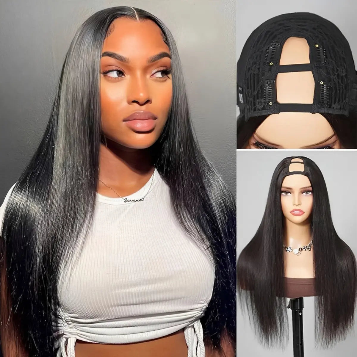 Tinashe Hair Layered U Part Wig Loose Body Wave Human Hair Wig with Highlights Glueless 180% 250% Density