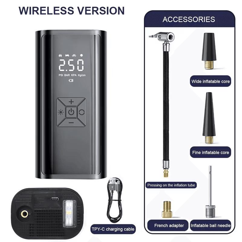 Wireless Portable Tire Inflator Air Compressor Pump for Car & Bike