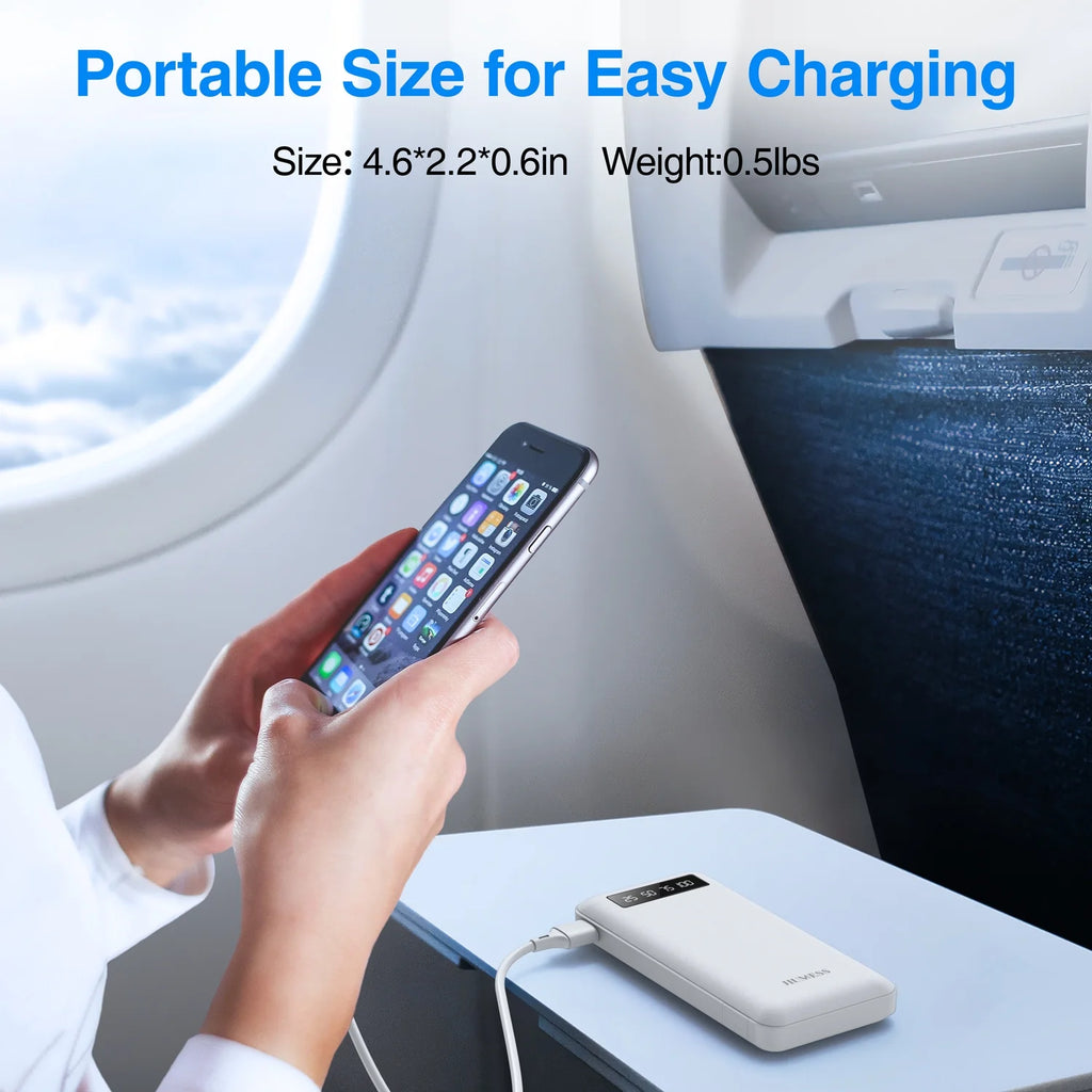 20000Mah Power Bank Portable Charger with Cables Compatible for Iphone, Android Cell Phone
