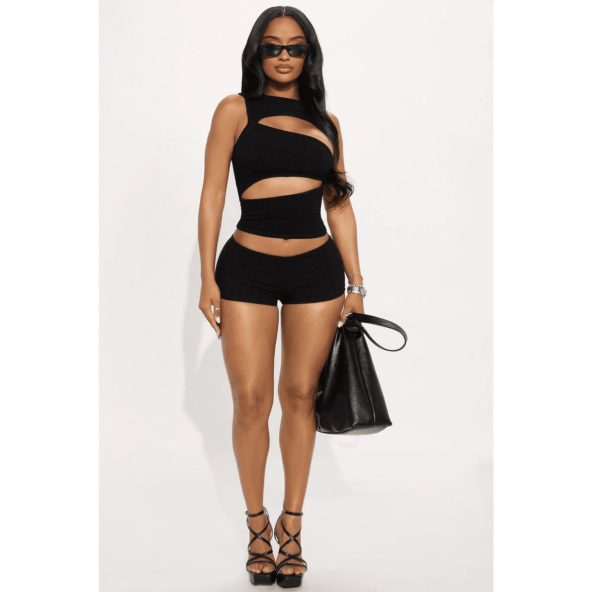 Acacia Snatched Micro Mini Short Set - Black