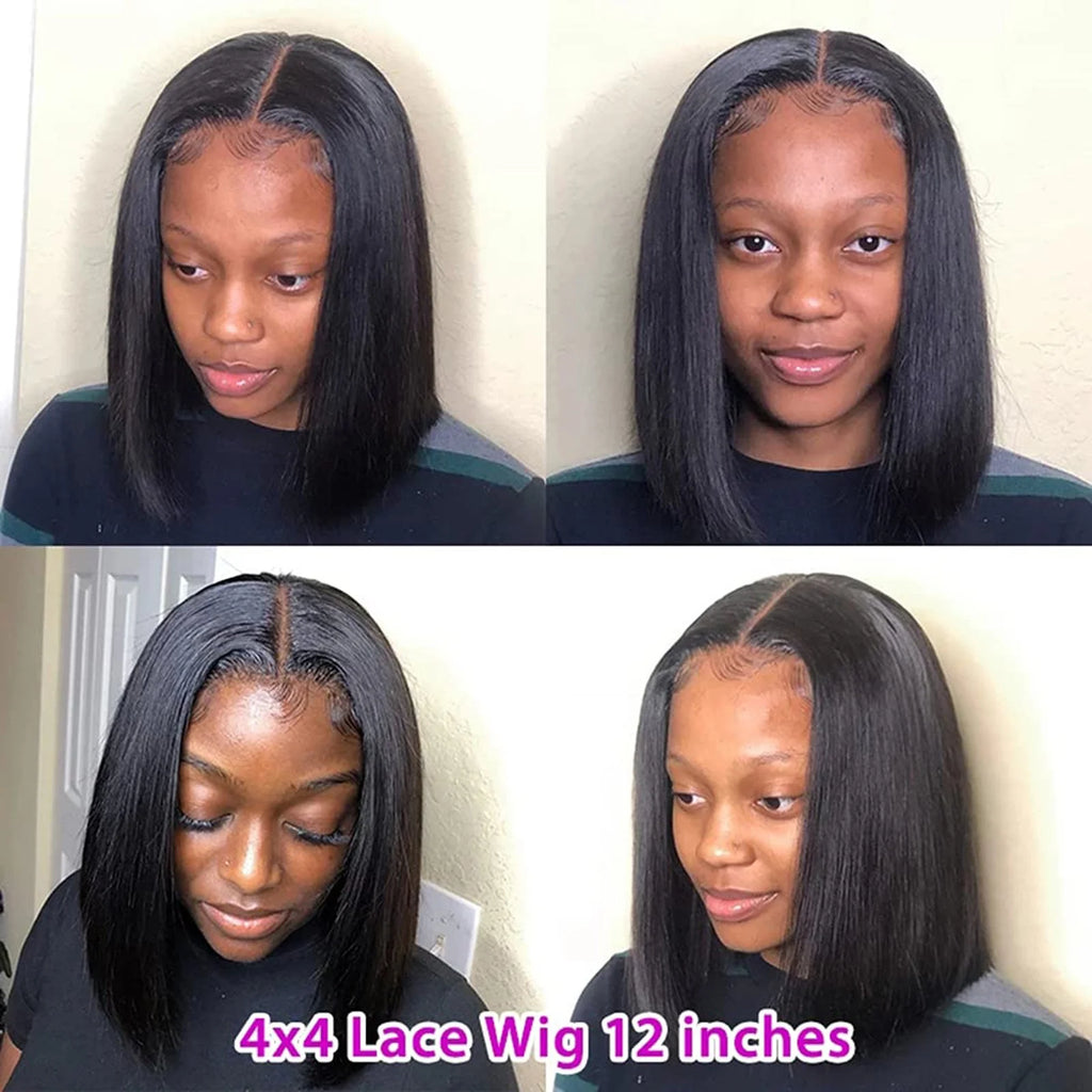 13x4 HD Transparent Lace Front Human Hair Wig Pre-Plucked Glueless