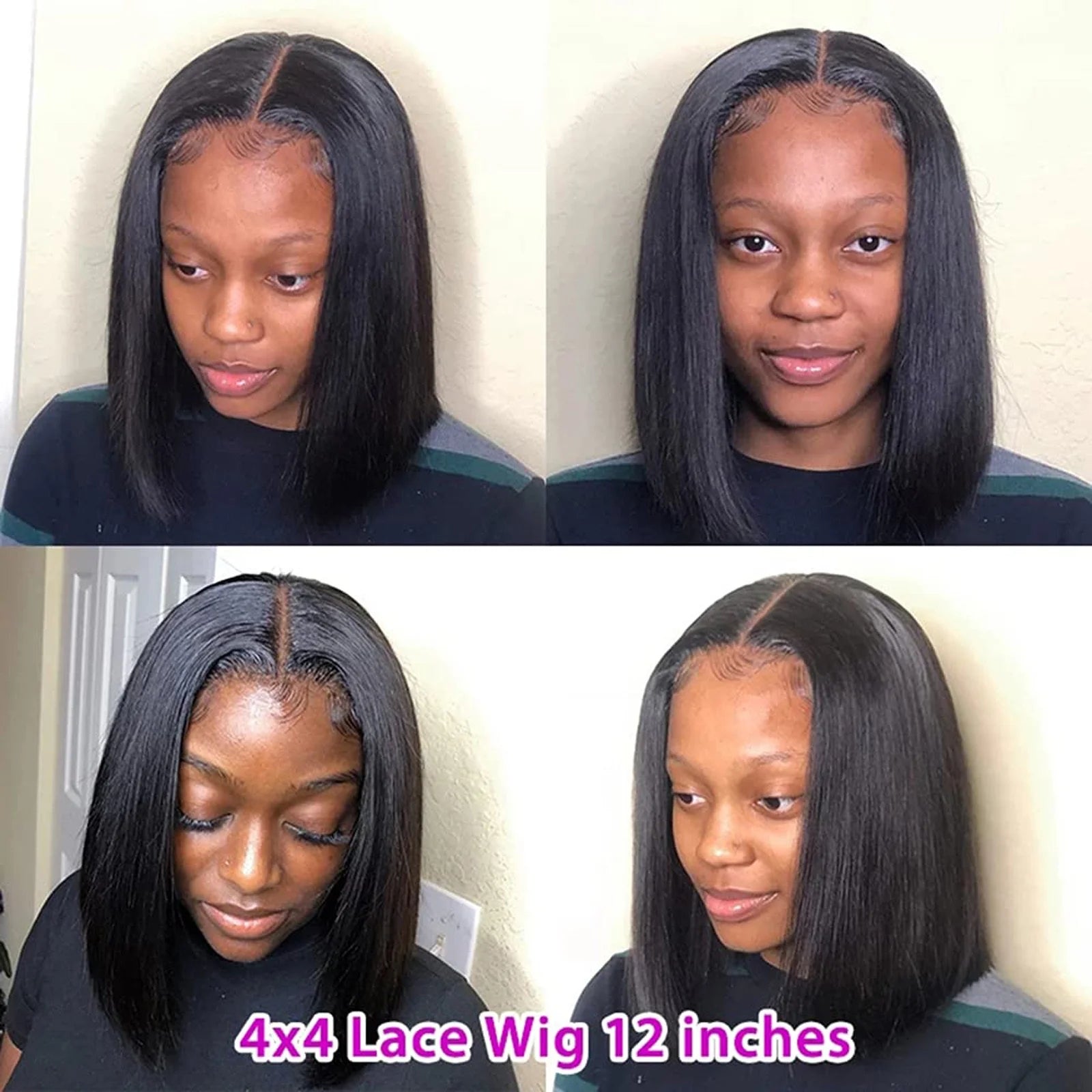 13x4 HD Transparent Lace Front Human Hair Wig Pre-Plucked Glueless