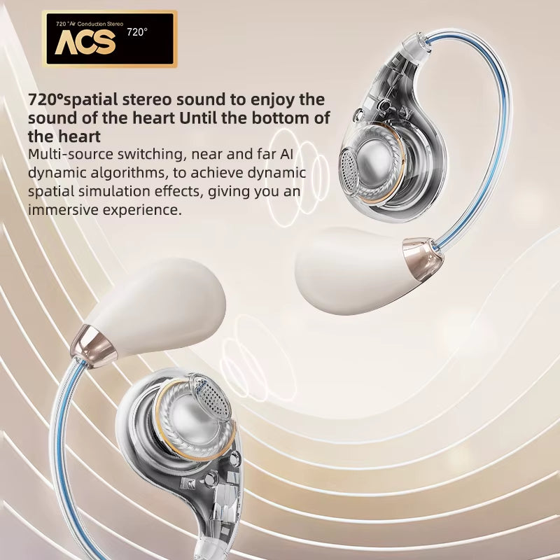 Kinglucky YX46 Wireless Earbuds with LED Battery Display Clip-On