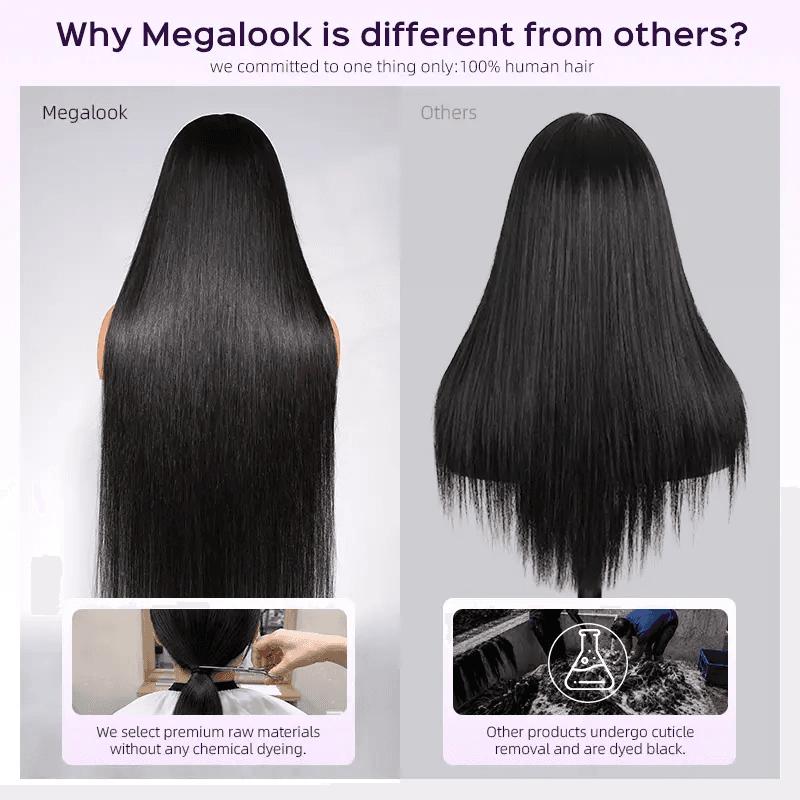 ISEE Hair 13x6 HD Lace Frontal Wig Glueless Human Hair Wig 250% Density Silky Straight Pre Plucked Natural Hairline Drawstring