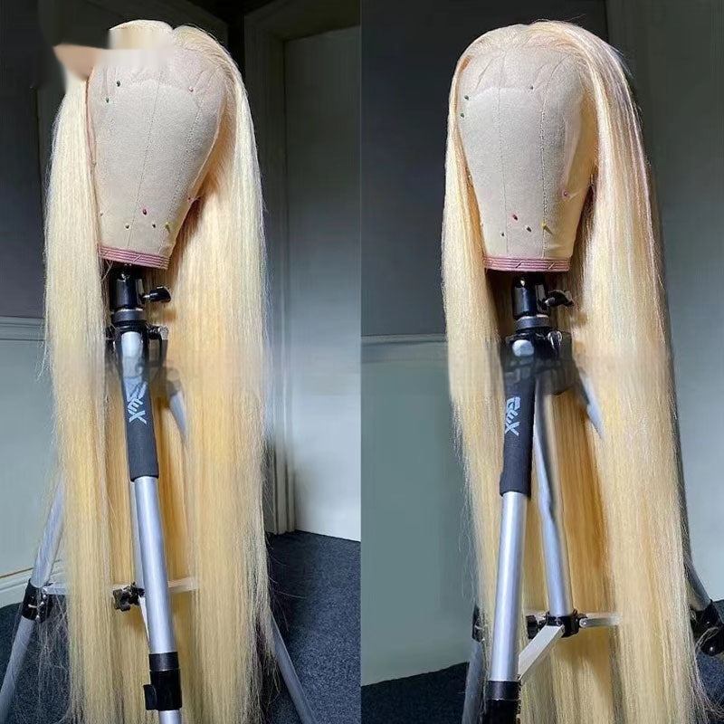 Real Human Hair Transparent Lace Full-Head Wig Wig