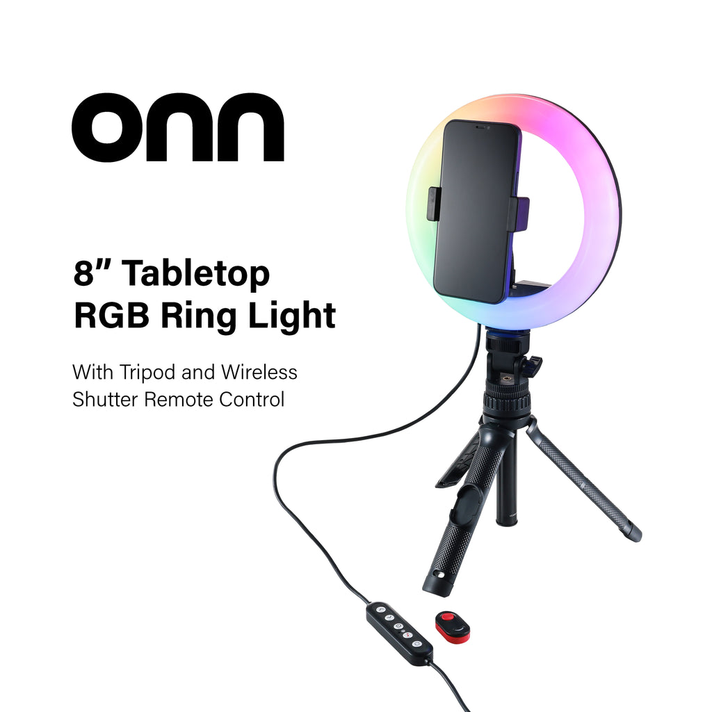 RGB LED Ring Light with Tripod Stand Phone Holder & Remote Control