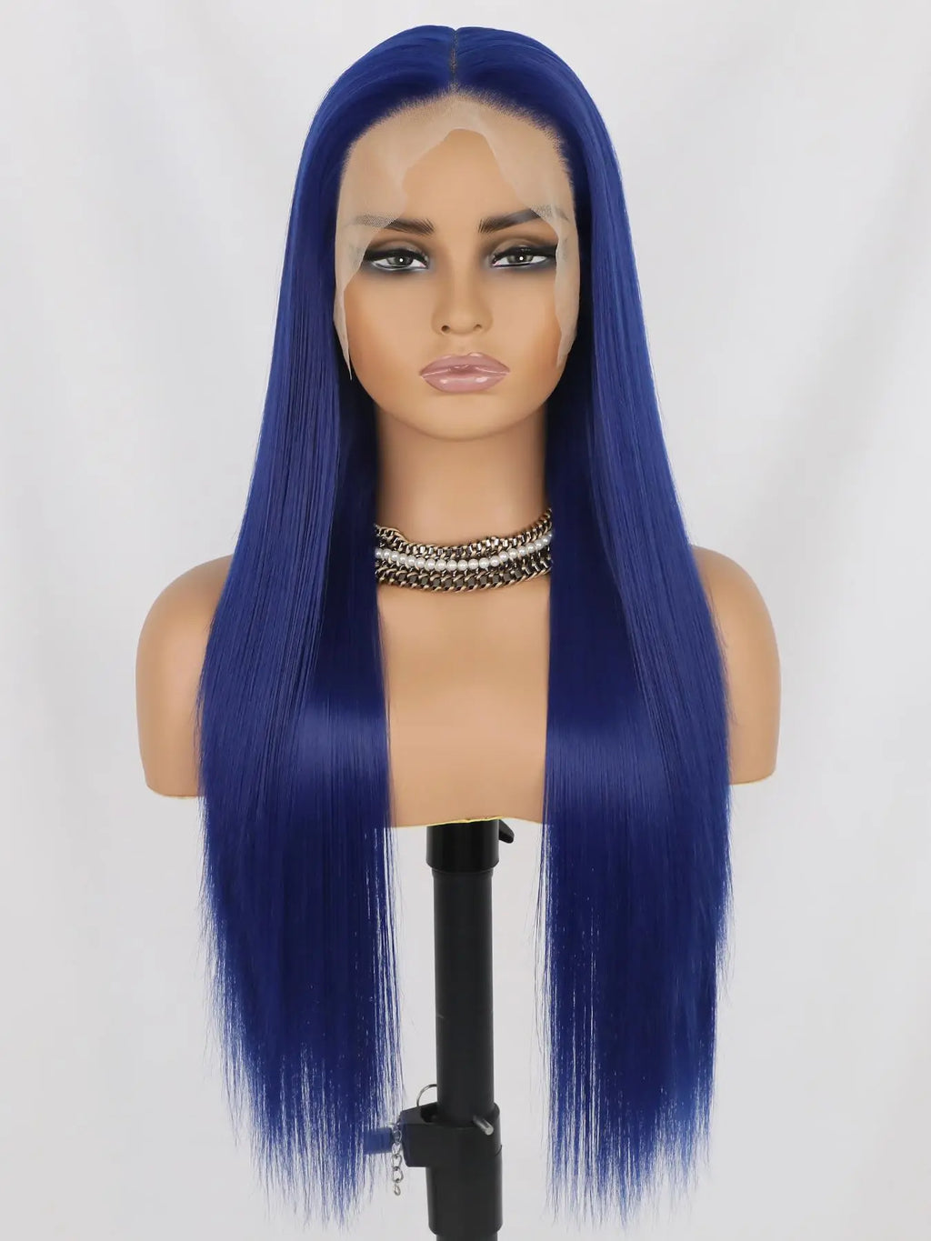 28-Inch Orange Straight Glueless Lace Front Wig – Long Synthetic Hair Wig for Women, Fluffy HD Lace Front