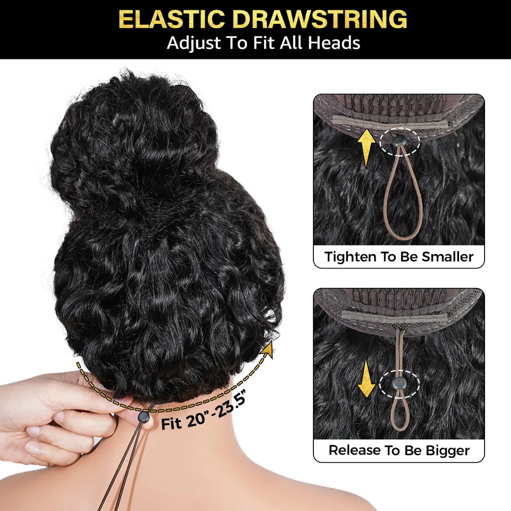 OQ Hair 13x6 HD Lace Frontal Wig Burmese Curly Water Wave Human Hair Wig #4 Brown Glueless 220% Density Pre Plucked