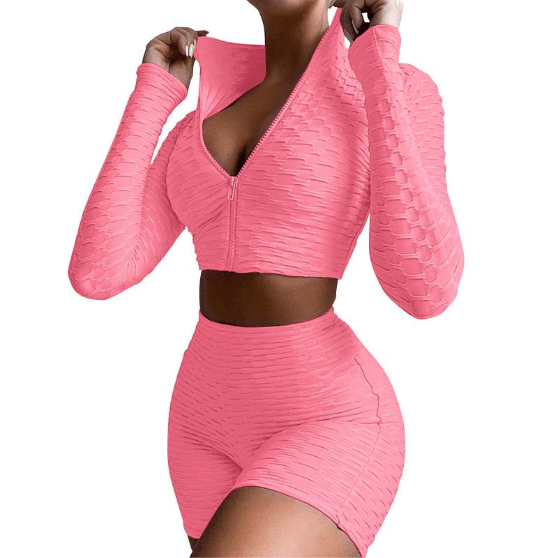 Women’s Yoga Workout Set, Tummy Control Butt Lift Long Sleeve Activewear