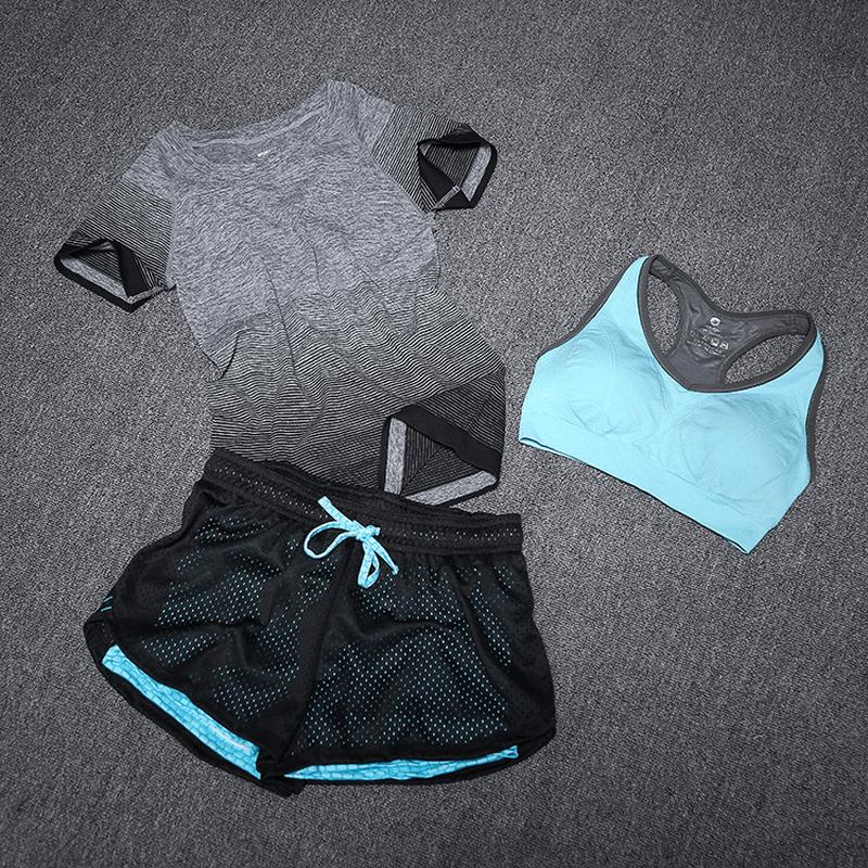 Women’s 3 Piece Yoga Workout Set, Sports Bra, Running & Fitness Activewear