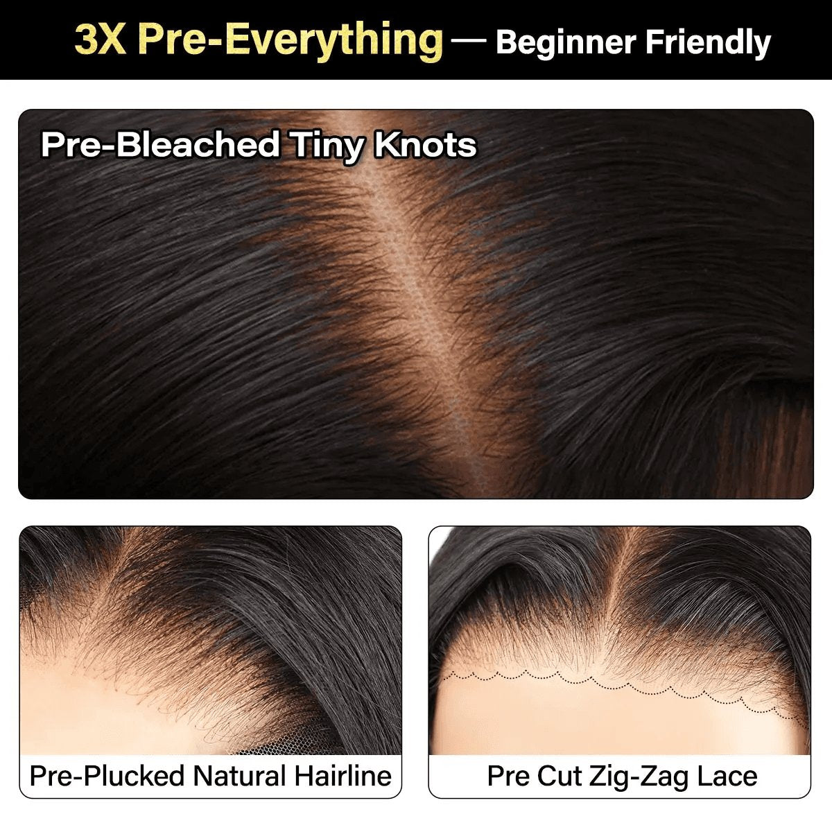 [NEW IN] OQ HAIR Wear and Go Glueless Wigs Bleached Tiny Knots Pre Cut 7X5 HD Lace Straight Lace Front Human Hair Wigs #Tiktokshopblackfriday