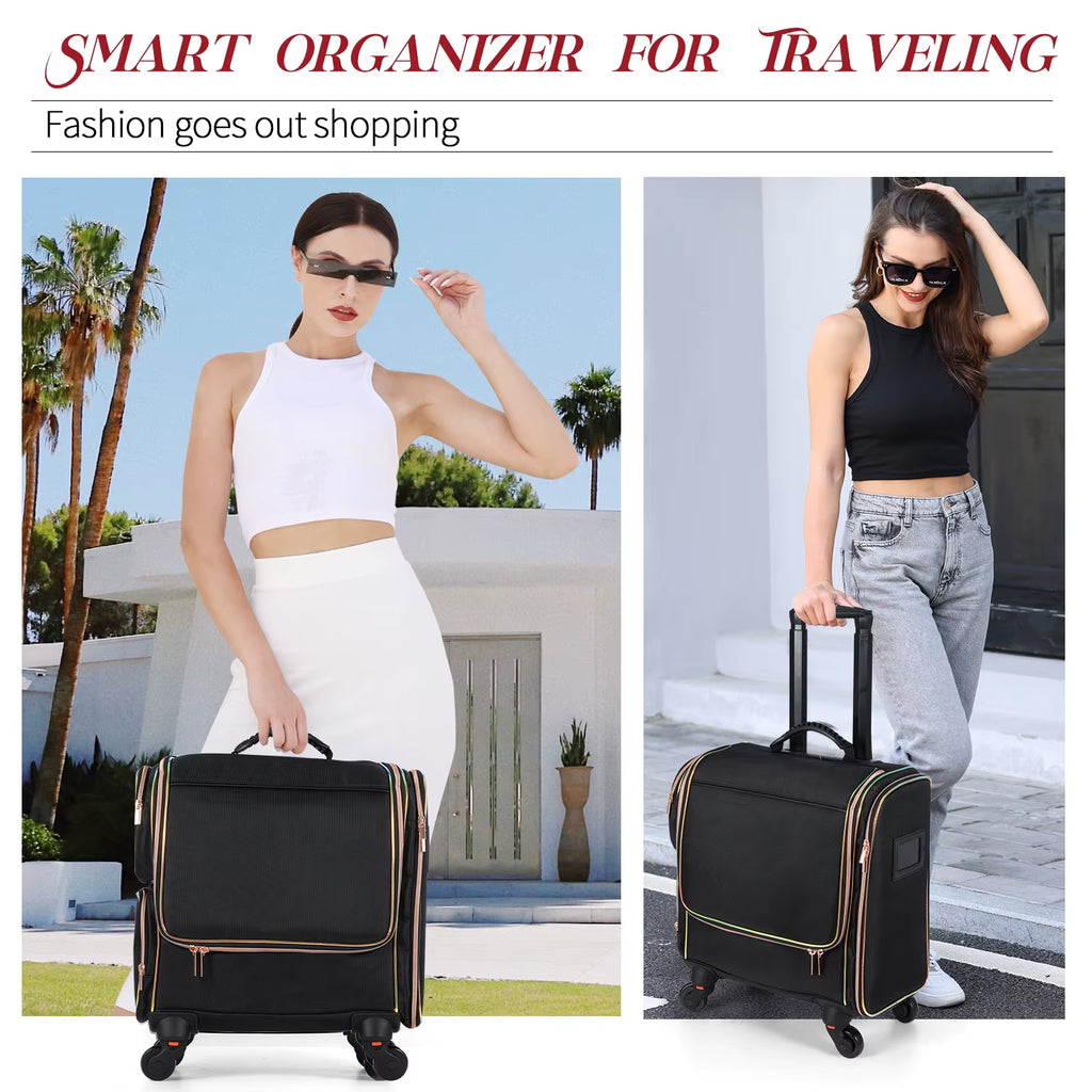 Eco-Friendly Makeup Train Case Hair Stylist Trolley Organizer Case