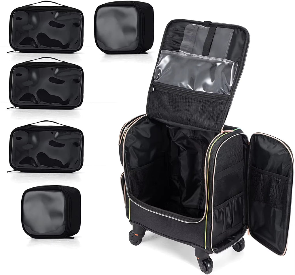 Eco-Friendly Makeup Train Case Hair Stylist Trolley Organizer Case
