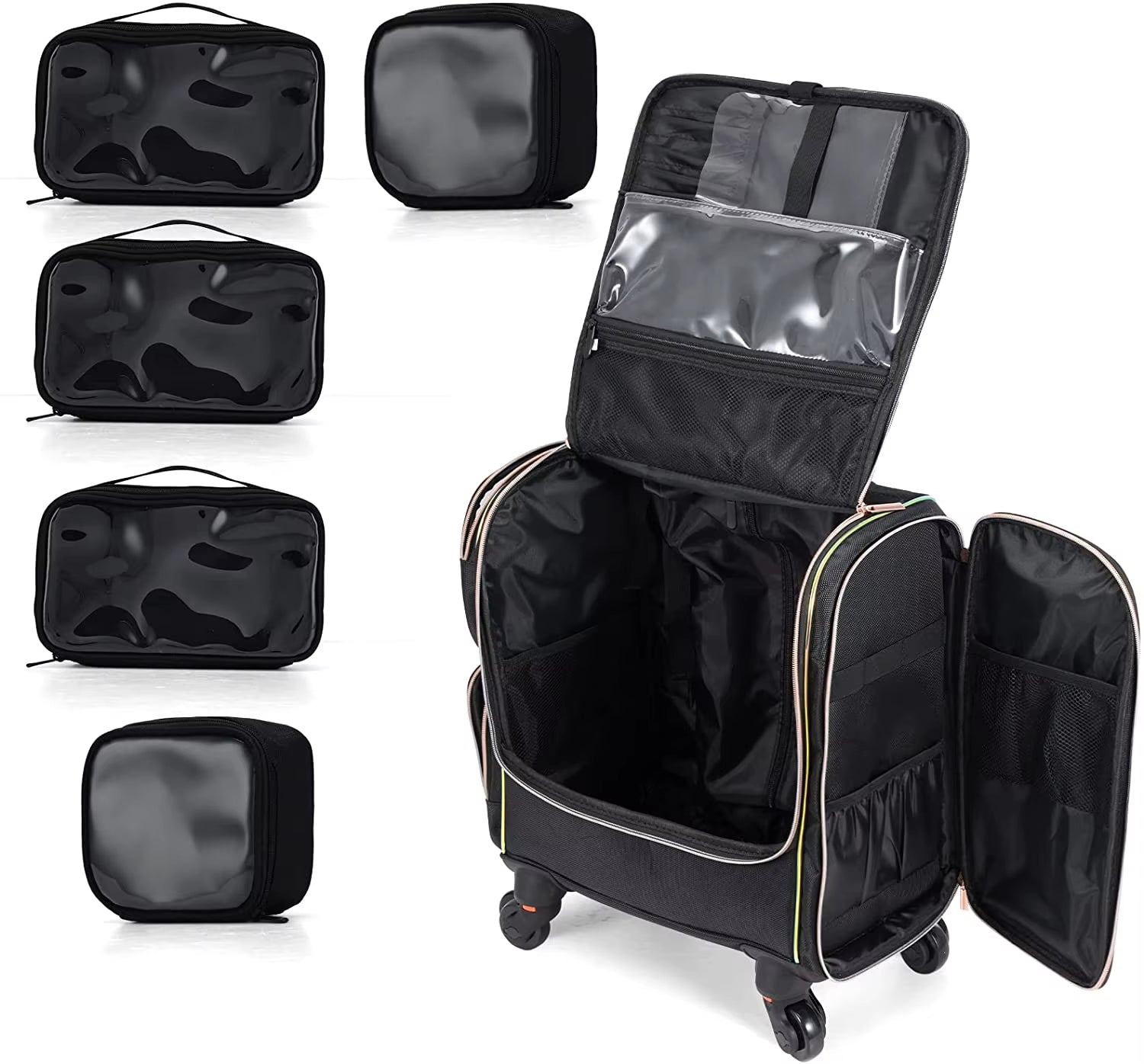 Eco-Friendly Makeup Train Case Hair Stylist Trolley Organizer Case