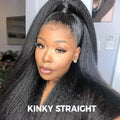 [360 Glueless Wig] OQ HAIR Pre-Cut Lace Kinky Straight 360 Full Lace Frontal Glueless Wig with Invisi Drawstring Pre Plucked Human Hair Wig #Summervibes