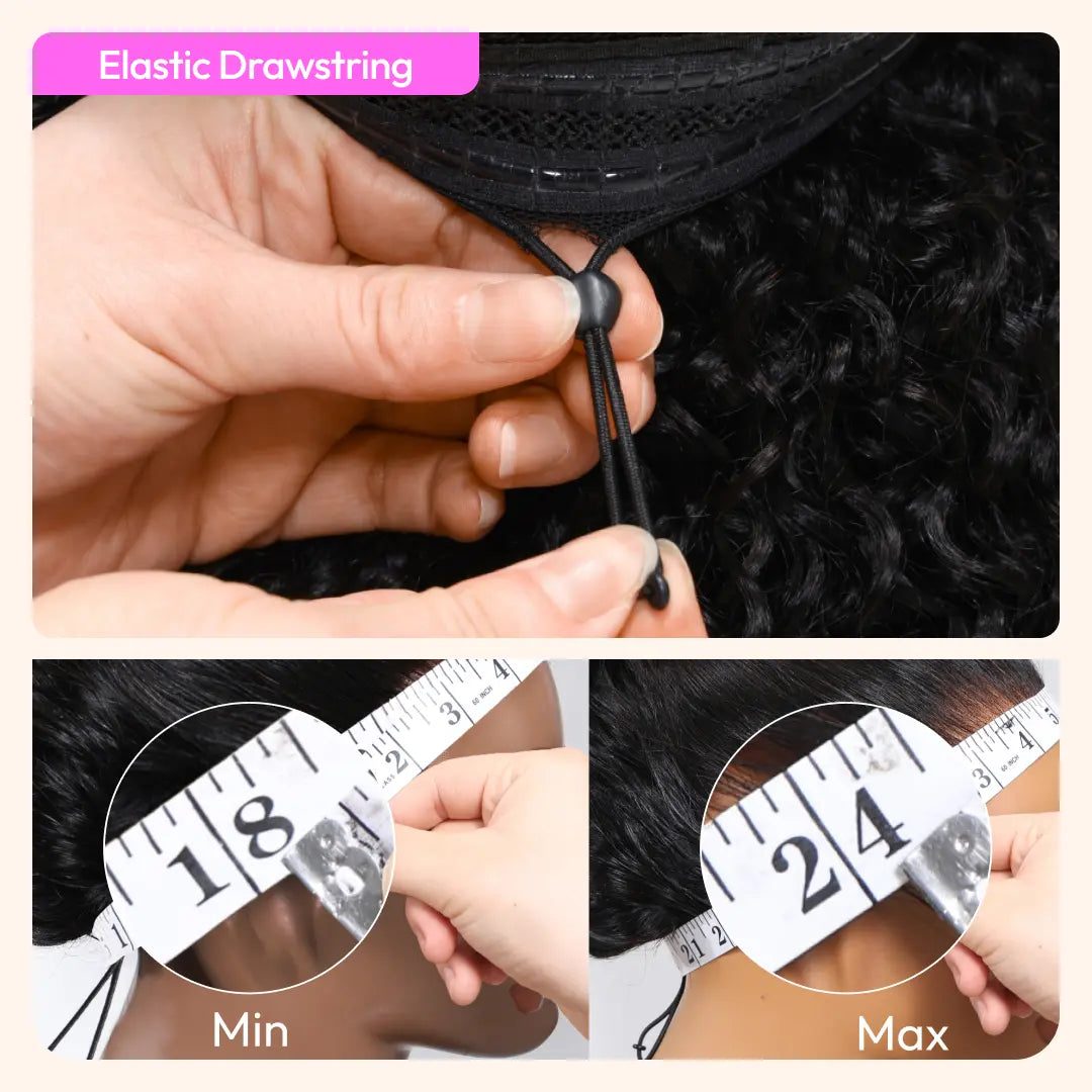 UNice 250% Density Reddish Brown Afro Kinky Curly Human Hair Wig 7x5 HD Lace Closure Glueless Wig Pre Plucked Natural Hairline