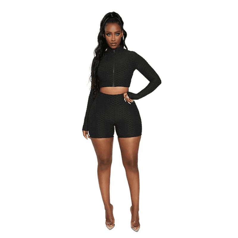 Women’s Yoga Workout Set, Tummy Control Butt Lift Long Sleeve Activewear