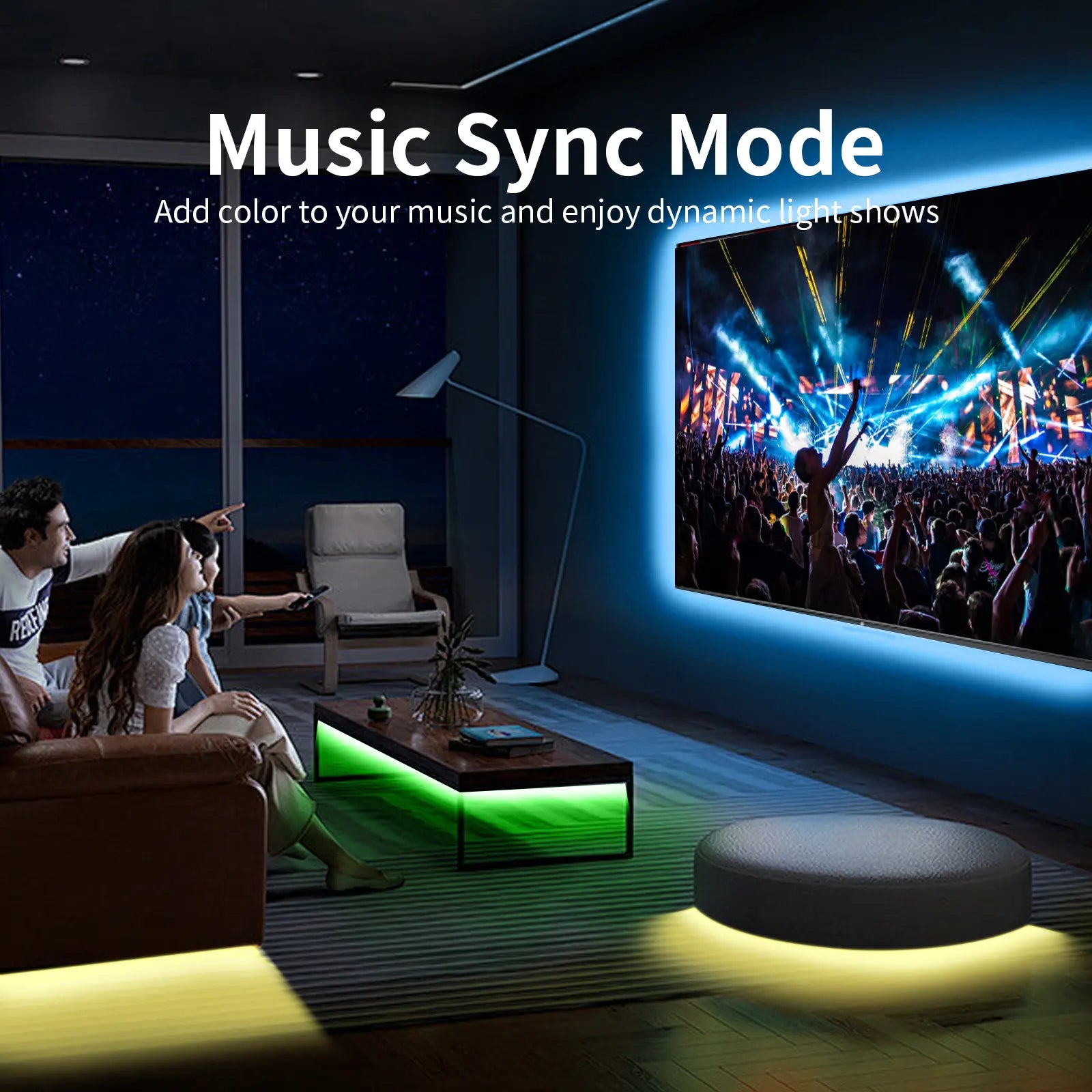 RGB LED Strip Lights with App & Remote – Bluetooth Music Sync, Timer, 50FT/100FT/200FT for Bedroom & Home Decor