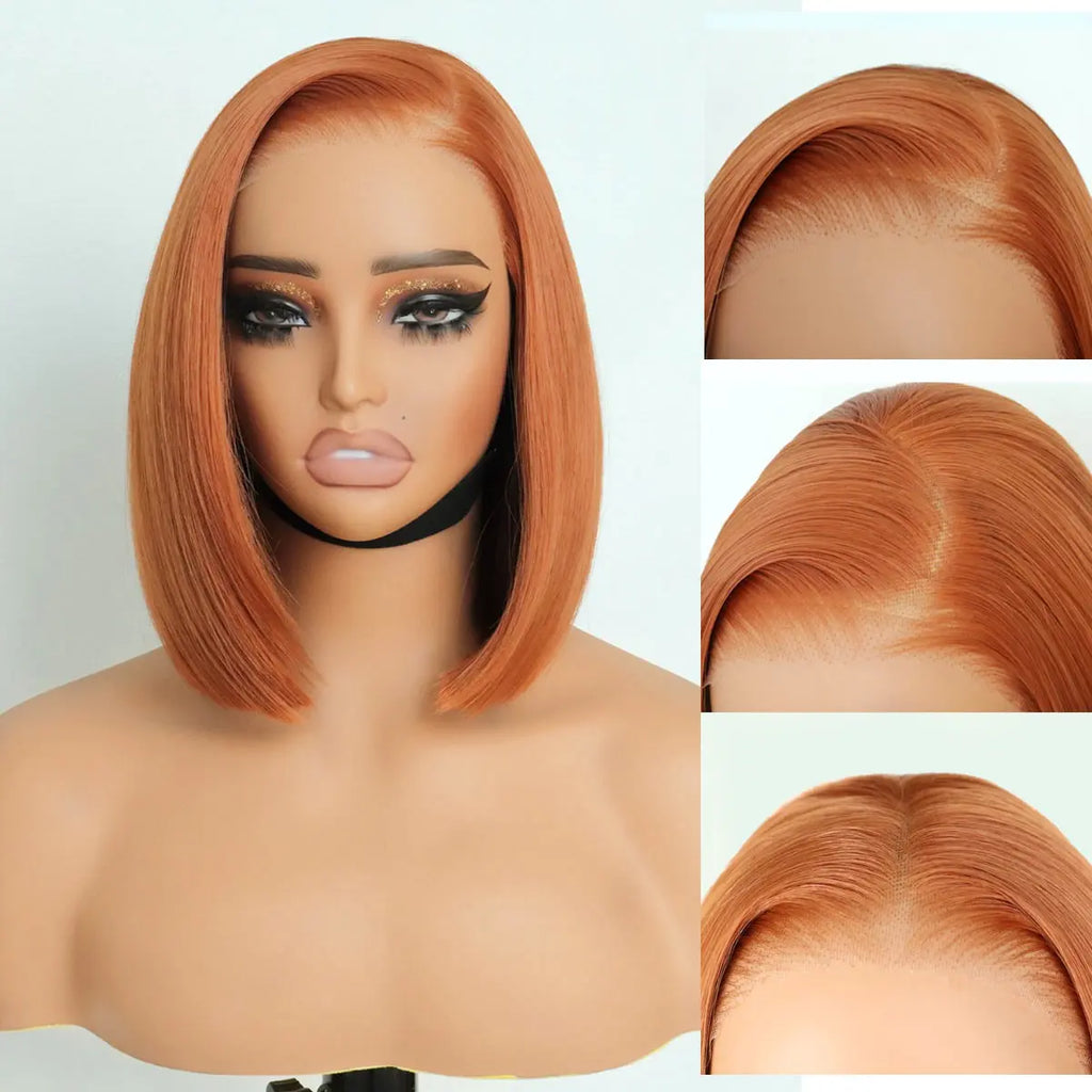 U&A Hair 9x7 Glueless Synthetic Bob Wig – Wear & Go Straight High-Density Lace Front Wig with Natural Hairline