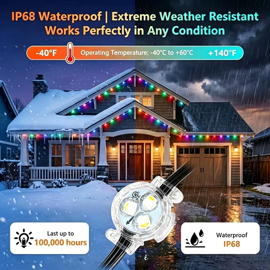 Smart LED Pixel Lights IP68 Waterproof Outdoor Christmas Lighting