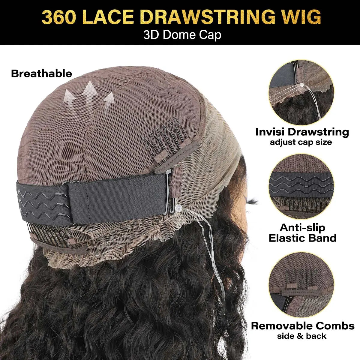 [360 Glueless Wig] OQ HAIR Pre-Cut Lace Kinky Straight 360 Full Lace Frontal Glueless Wig with Invisi Drawstring Pre Plucked Human Hair Wig #Summervibes