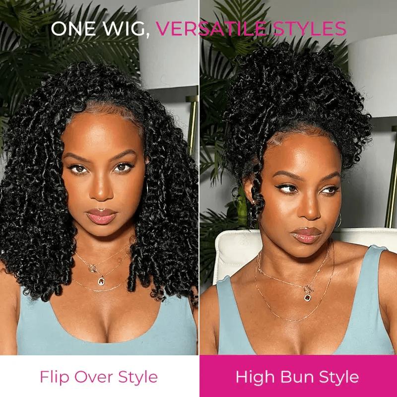 ISEE Hair 250% Density Kinky Curly Wear & Go Half Wig Glueless Human Hair Wig Invisible Hairline Drawstring No Leave Out