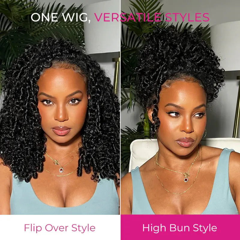ISEE Hair 250% Density Kinky Curly Wear & Go Half Wig Glueless Human Hair Wig Invisible Hairline Drawstring No Leave Out